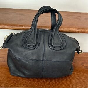 Givenchy Small Nightingale Leather Handbag in Navy Lambskin Leather